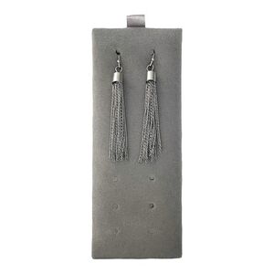 Silver Chain Tinsel Tassel Earrings 2.5" Dangle Fishhook Women's Jewelry VG